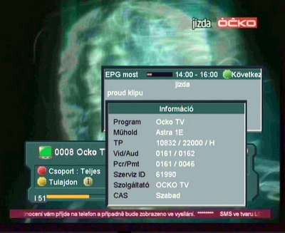 Opticum 7100CR csatorna inormációk
